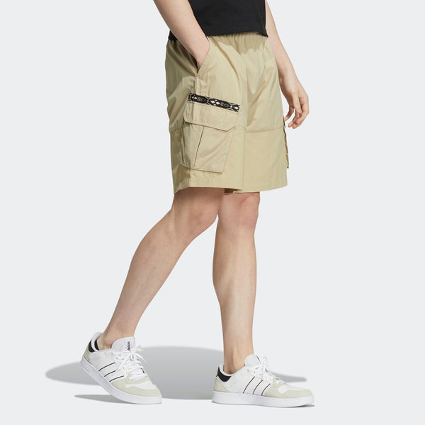 Шорты men's neo athleisure casual sports solid color woven cargo pocket shorts khaki Adidas, мультиколор — фото 4