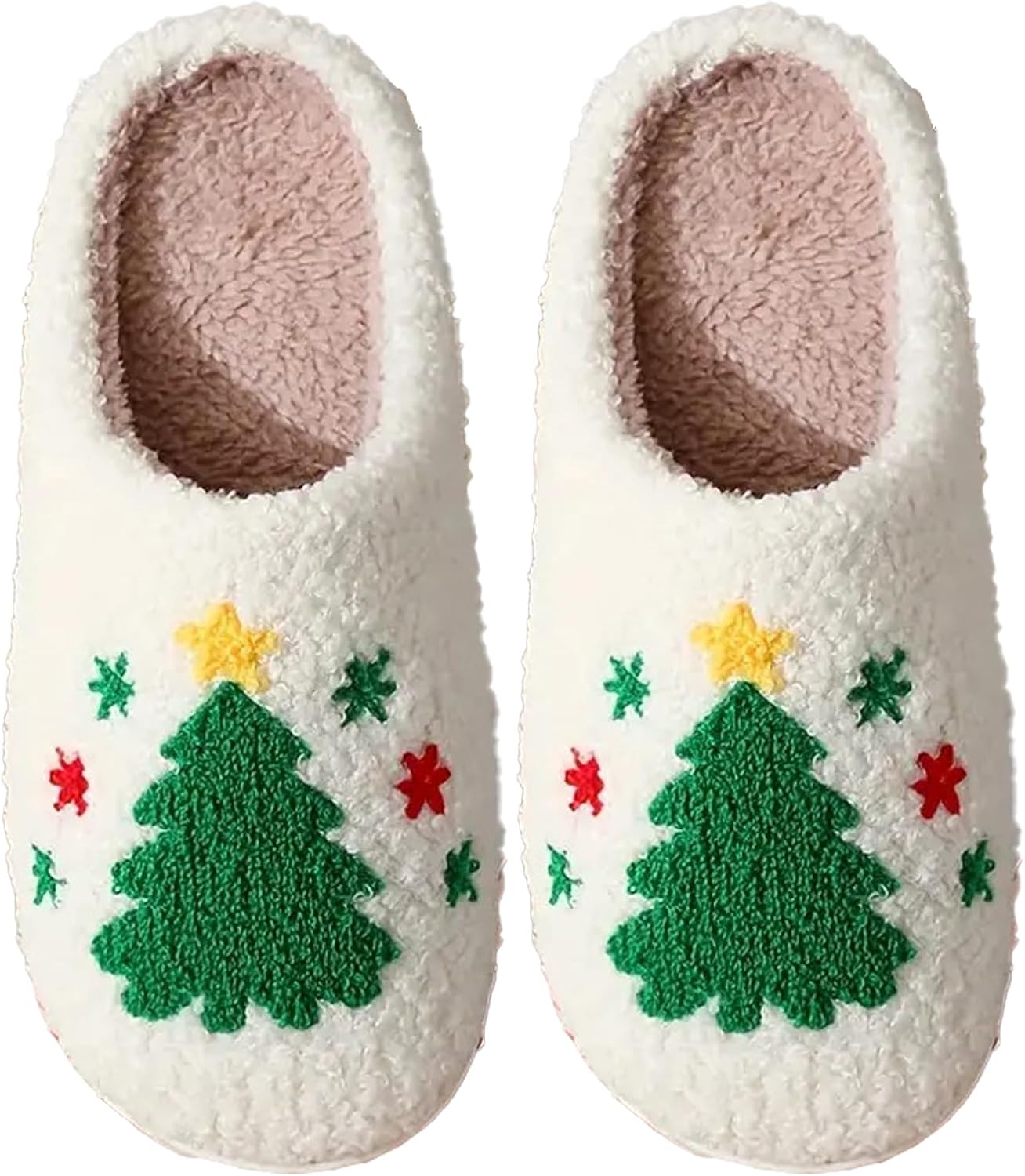 

Пушистые домашние тапочки с рождественским принтом Oukisam, зеленый