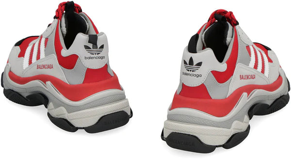 Кроссовки x adidas triple s sneakers 'white grey red' Balenciaga, серый — фото 3