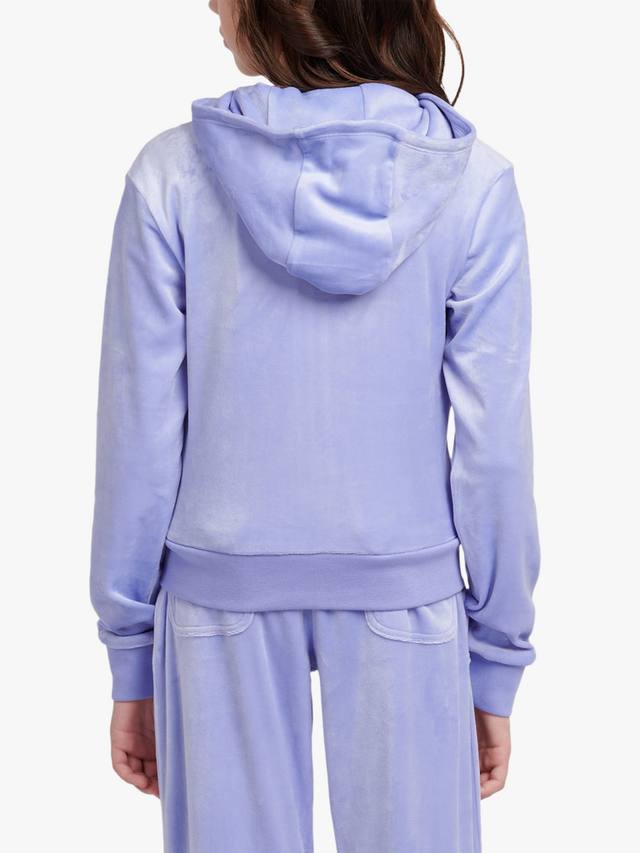 Детская велюровая худи с молнией в тон Juicy Couture, Jacaranda — фото 3