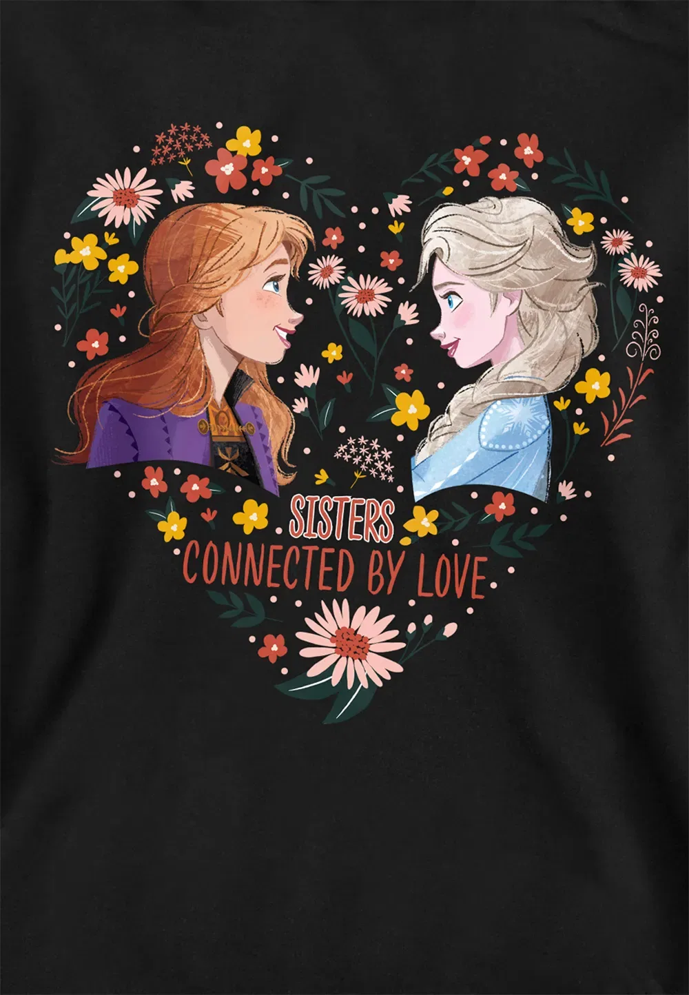 Детская худи Disney Frozen Valentine's Day Elsa, Anna, черный, черный — фото 2