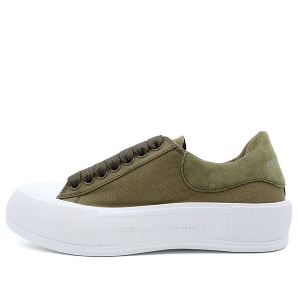 

Кроссовки deck skate plimsoll lace up 'khaki green' Alexander Mcqueen, зеленый