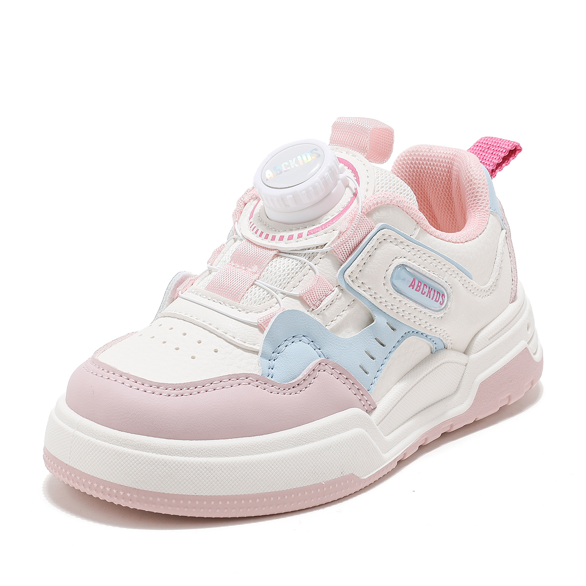 

Нескользящие, дышащие, легкие, амортизирующие низкие повседневные кроссовки для детей ABC KIDS, белый/синий/розовый