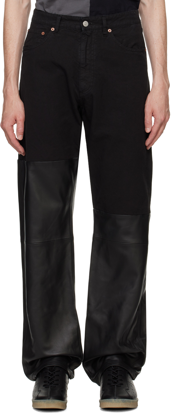 

Джинсы из вставной кожи MM6 Maison Margiela