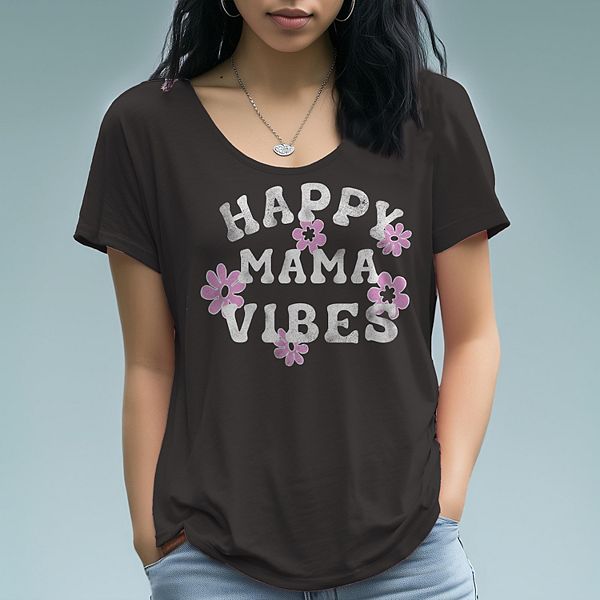 

Футболка с принтом Women's happy mama vibes Unbranded