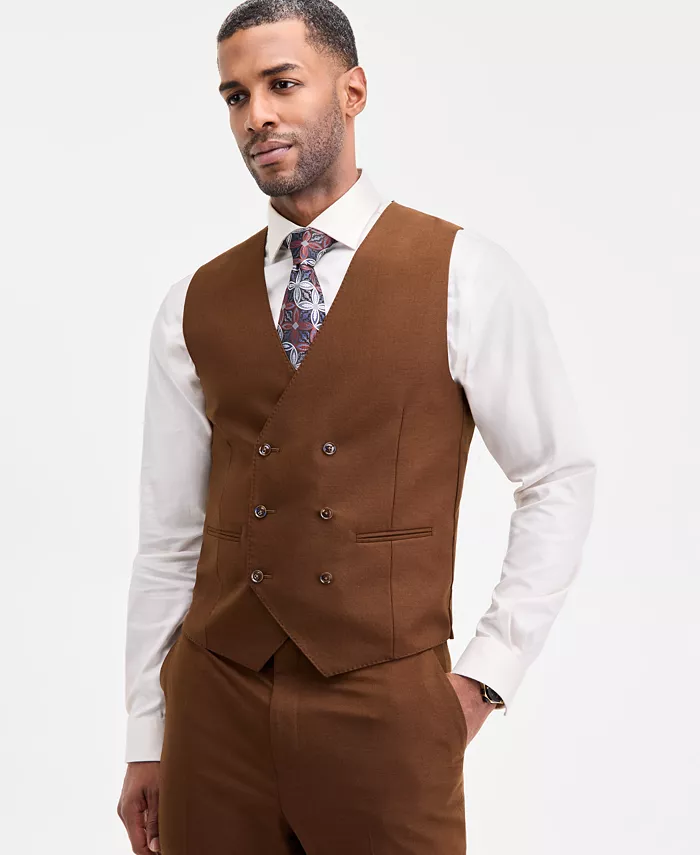

Мужской классический однотонный костюм Tayion Collection, коричневый