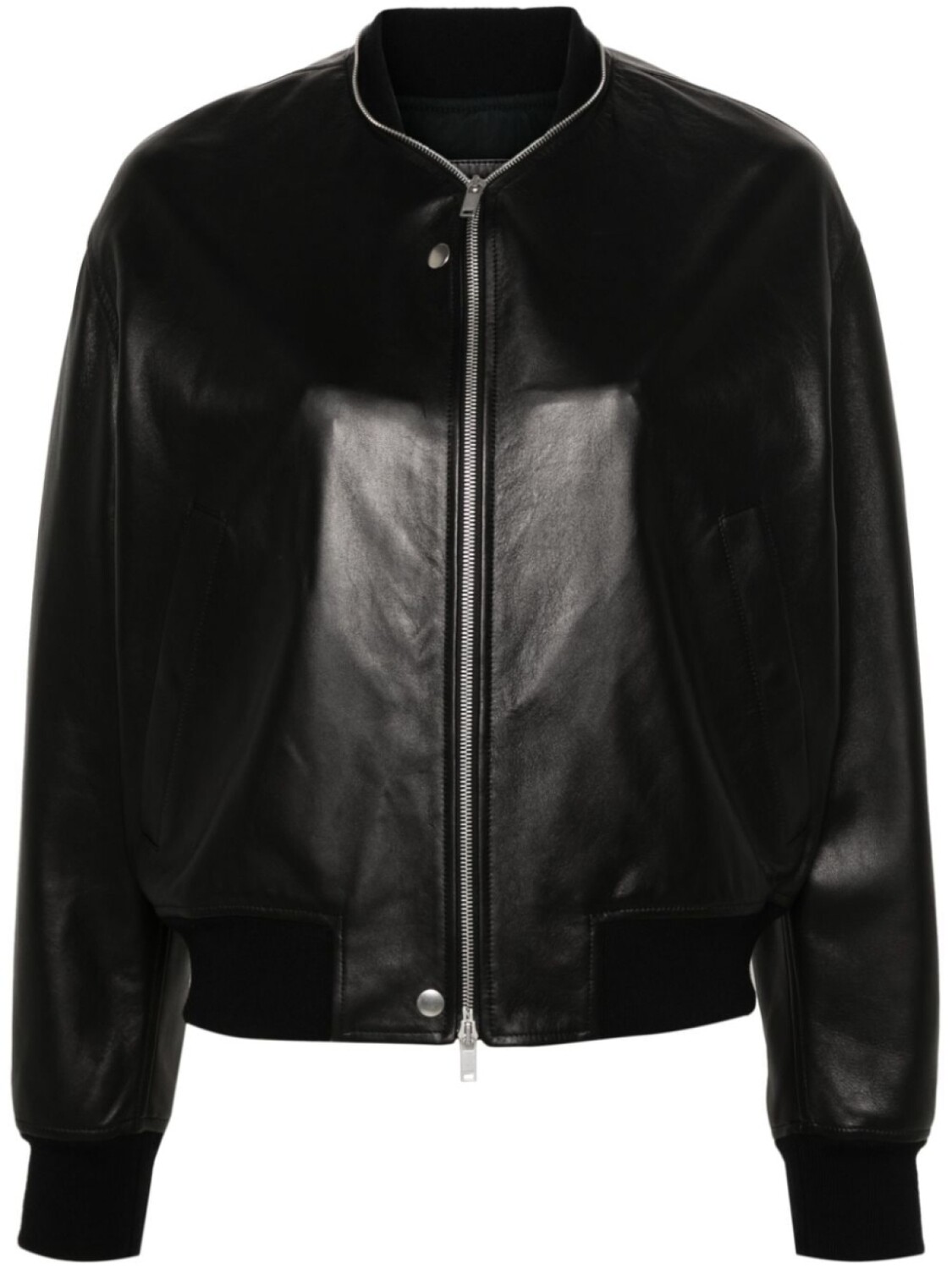 

Jil Sander кожаный бомбер, черный