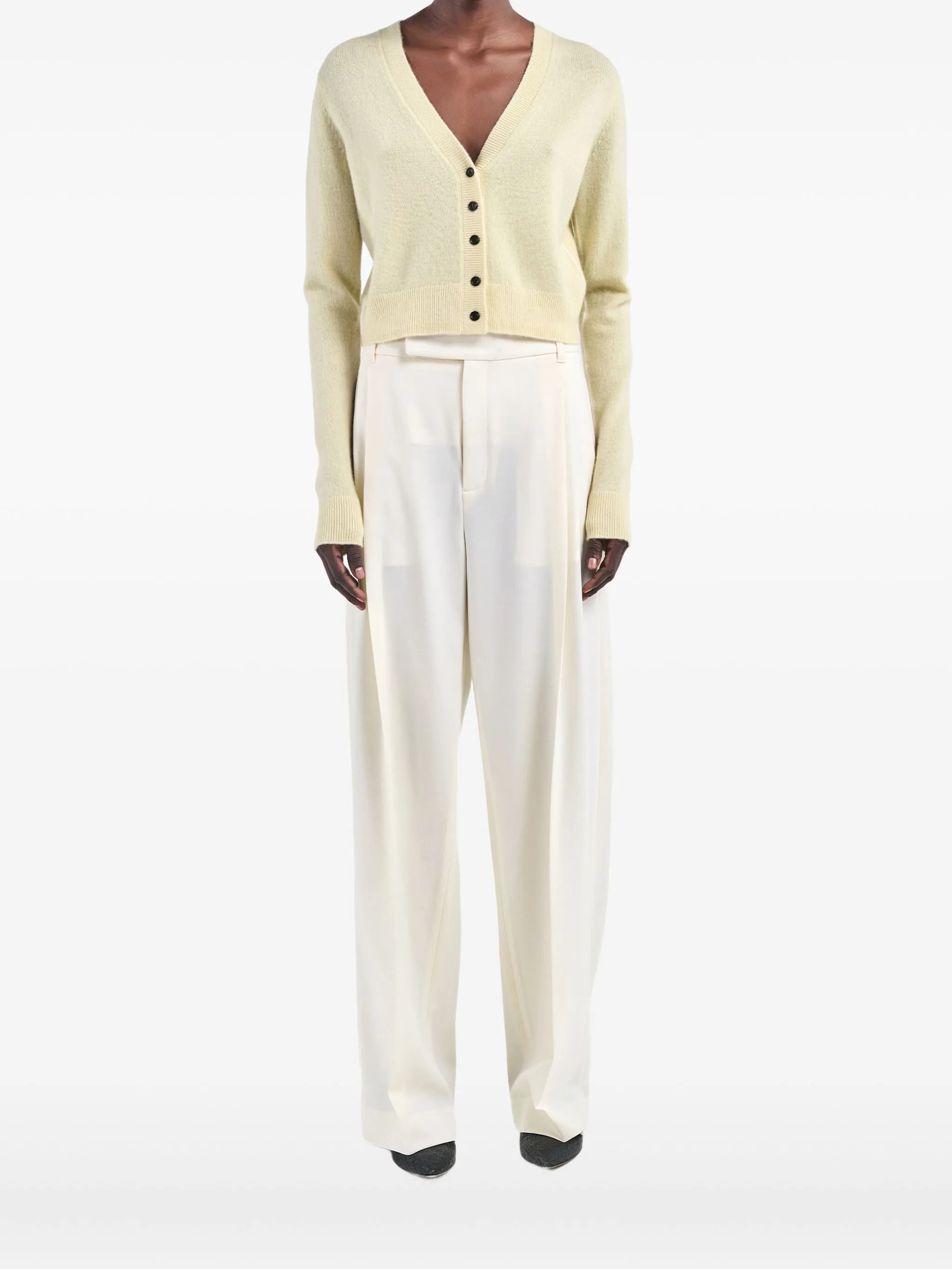 

Кардиган Shrunken с V-образным вырезом Maria Mcmanus, бежевый