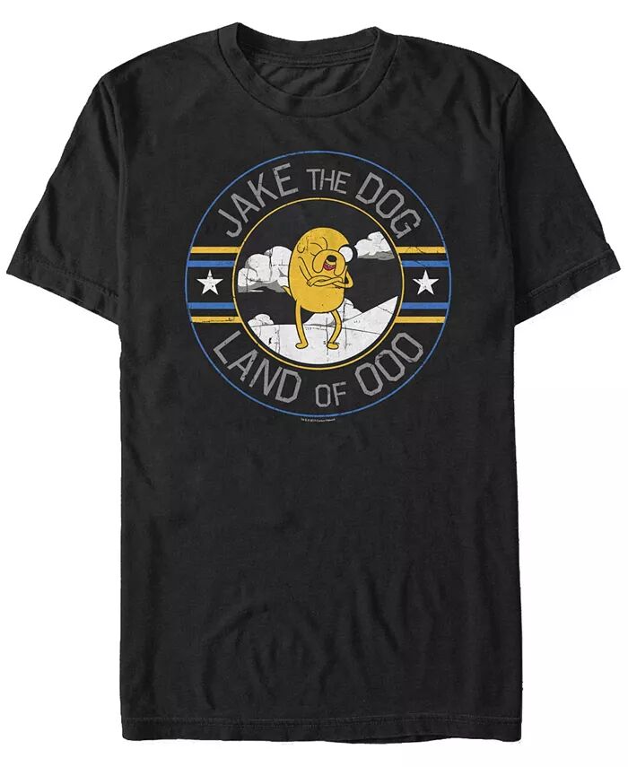 

Мужская футболка с коротким рукавом Adventure Time Jake The Dog Land of Ooo Fifth Sun, черный