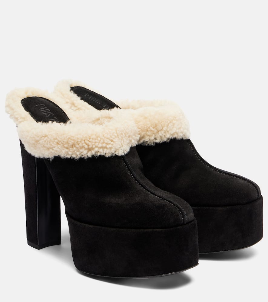 Malena 145 платформенные мюли из замши Paris Texas, Black