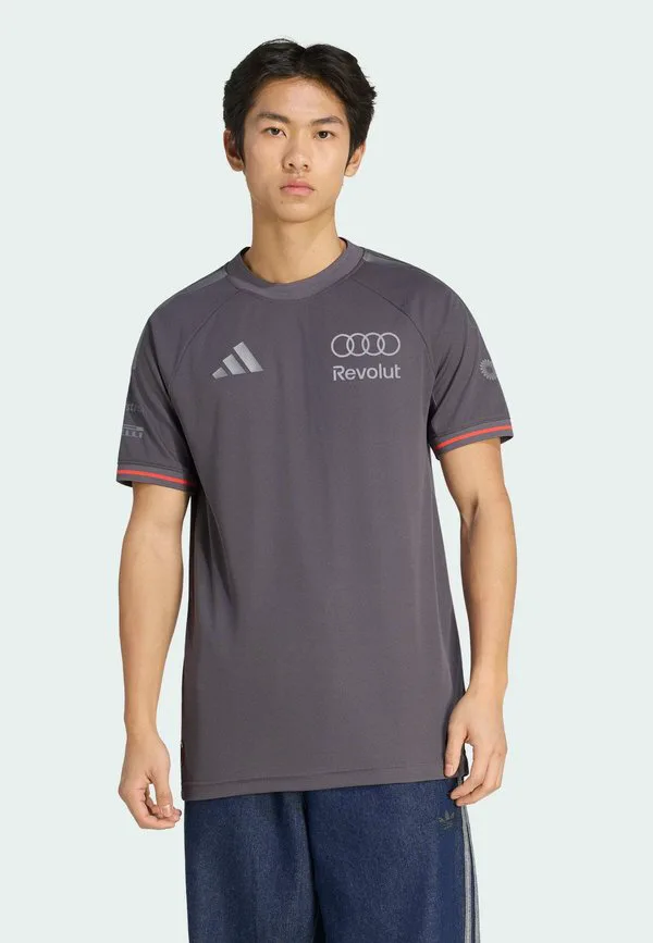 Футболка с оригинальным принтом audi revolut f1 team driver Adidas Performance, Grey Strata/Iron Metallic — фото 2