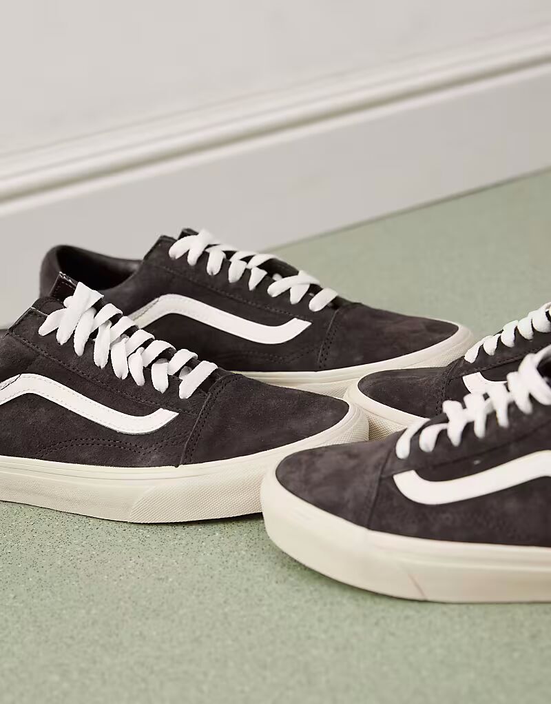 Кроссовки Vans Old Skool из свиной замши темно-коричневого цвета — фото 2