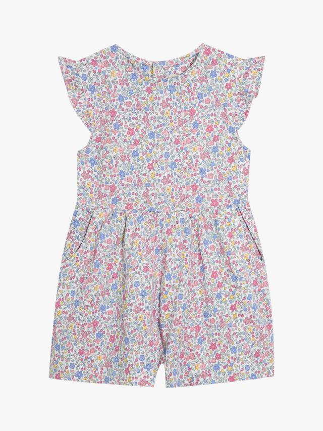 

Детский хлопчатобумажный комбинезон в цветочек JoJo Maman Bébé, розовый