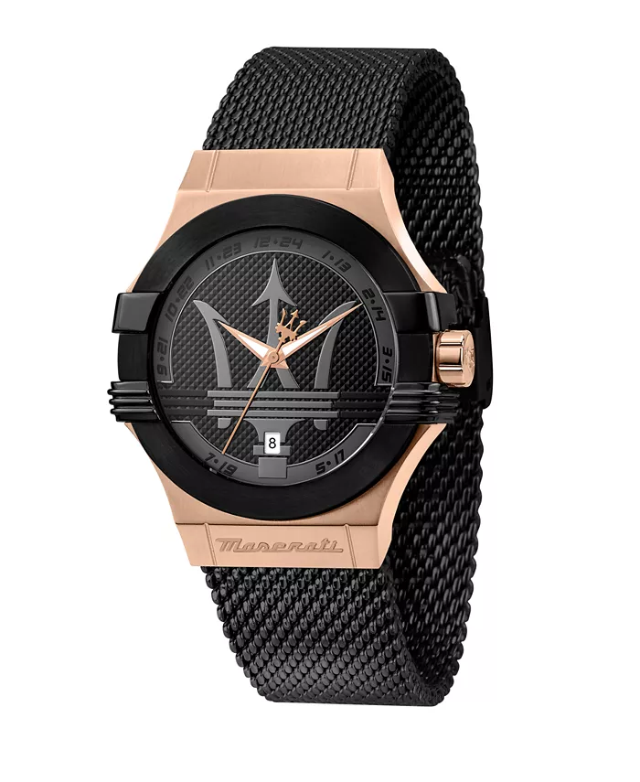 

Мужские часы Date Black Metal Band, 42 мм Maserati