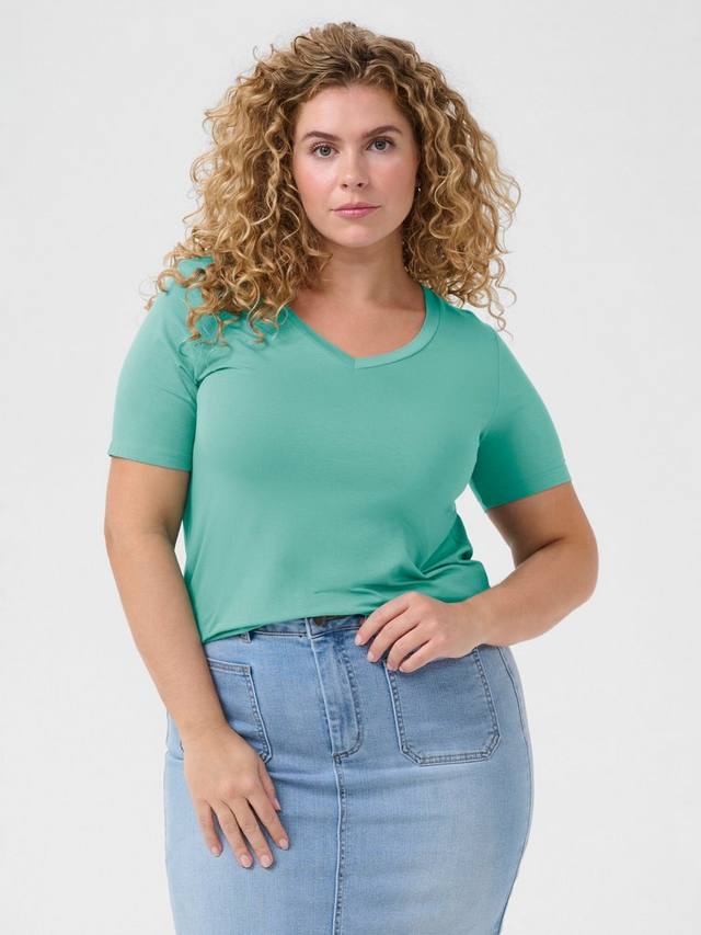 

Футболка Jena с V-образным вырезом KAFFE Curve, Teal