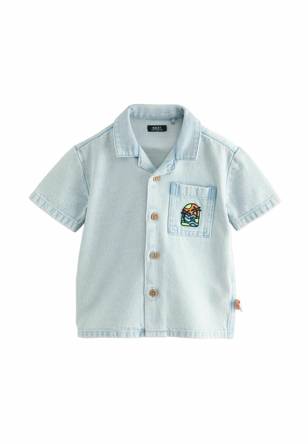 

Рубашка SHORT SLEEVES REVERE COLLAR BACKPRINT Next, синий