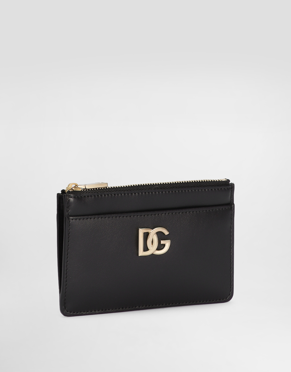 Кардхолдер из телячьей кожи с логотипом dg Dolce & Gabbana, черный — фото 2