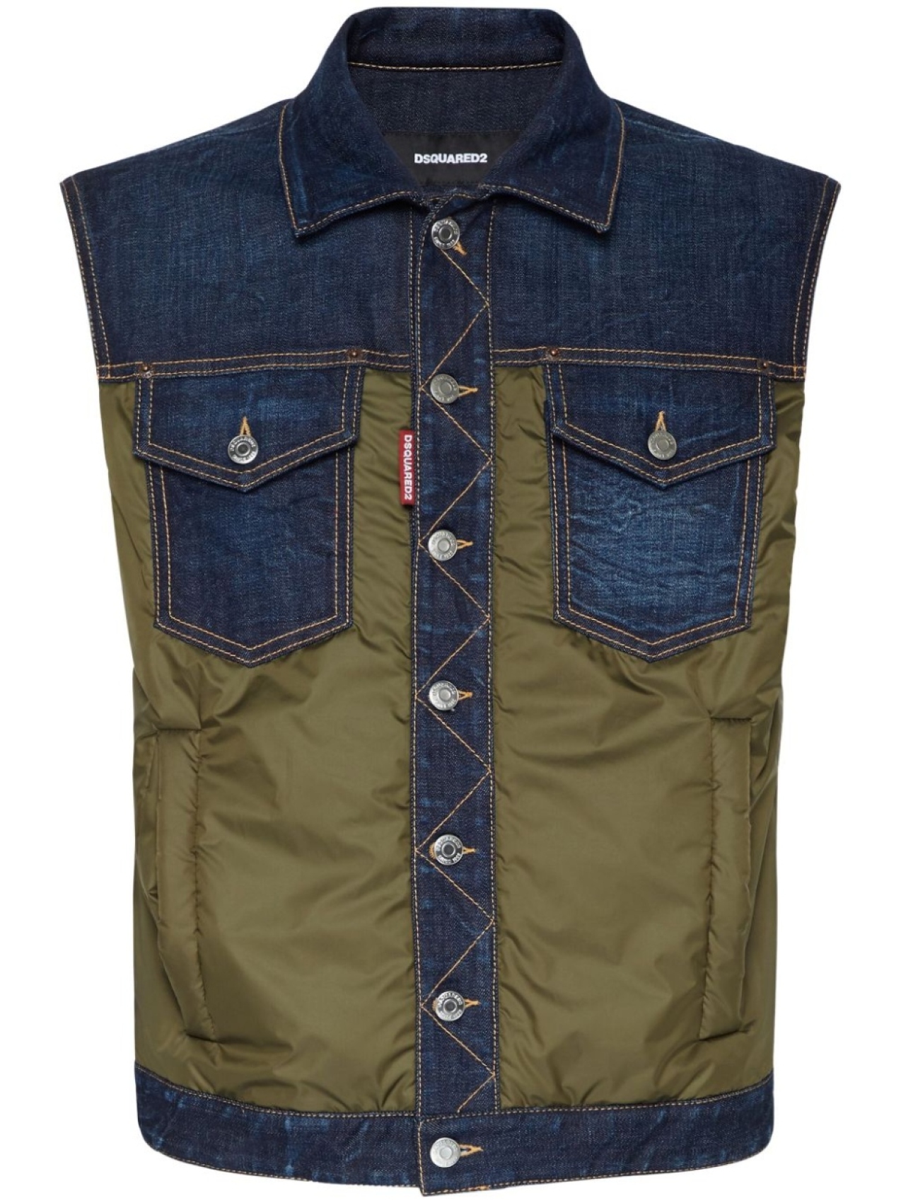 

DSQUARED2 джинсовый жилет с карманами, синий