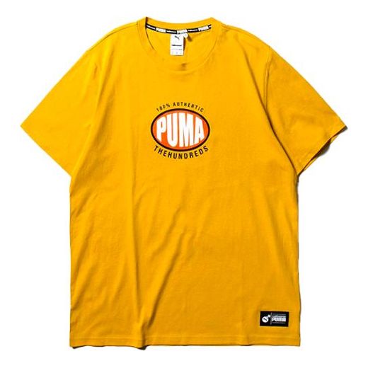 

Футболка x the hundreds logo printed short sleeve tee gold Puma, золотой