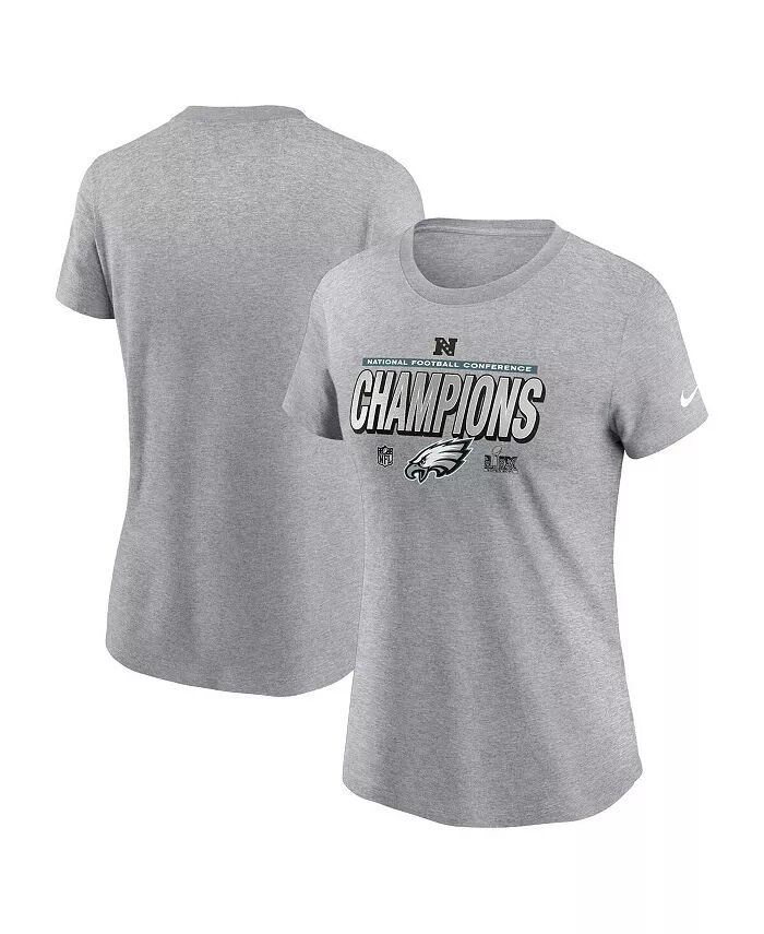 

Женская футболка Heather Gray Philadelphia Eagles 2024 NFC Champions Locker Room Trophy Collection Nike