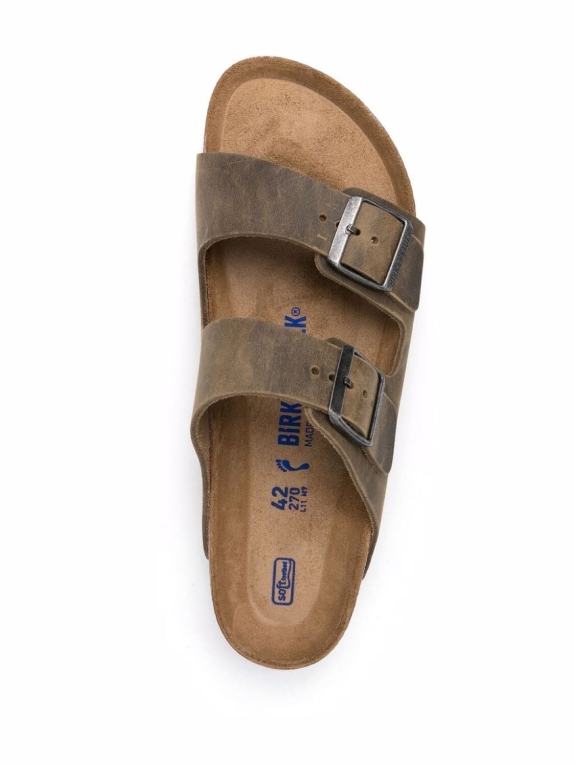 Сандалии Birkenstock Arizona Soft Footbed Natural Leather Oiled узкие, хаки — фото 4