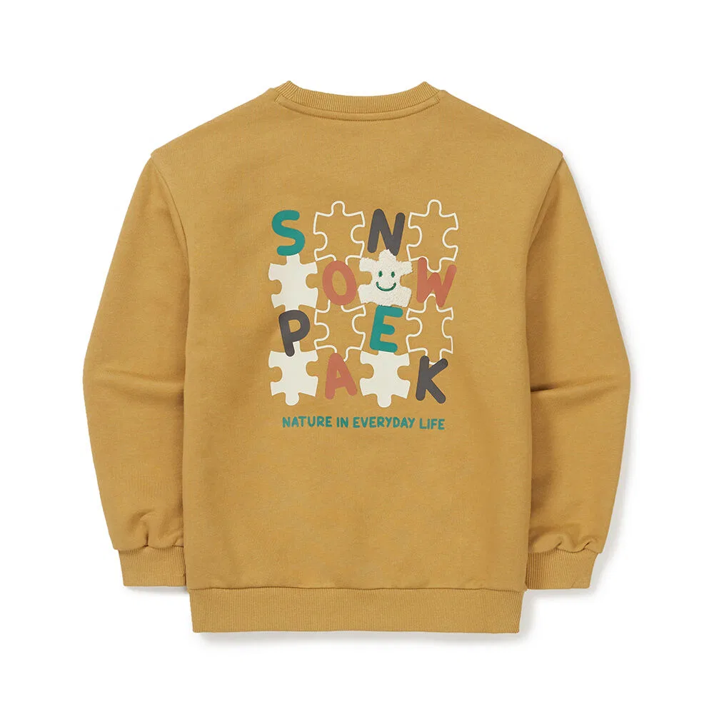 Детский свитшот с графическим принтом горчичный от Snowpeak Apparel Kids — фото 3