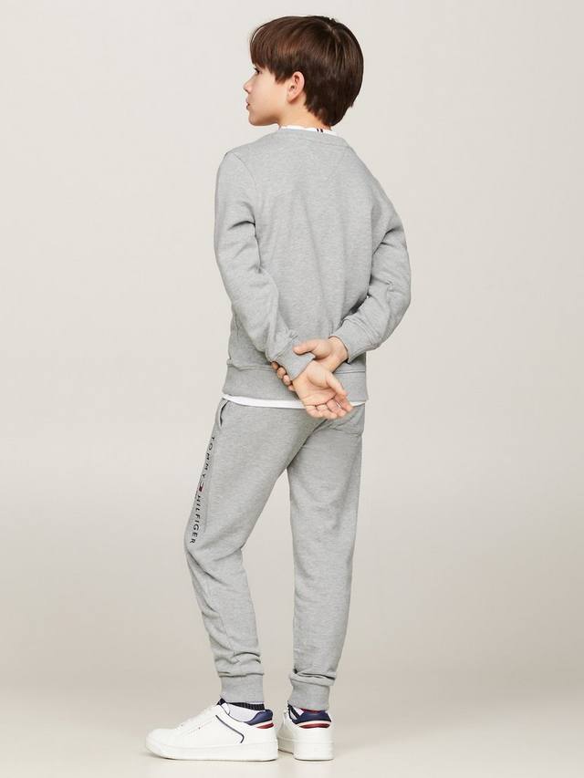 Детский базовый свитшот из органического хлопка с логотипом Tommy Hilfiger, Light Grey Heather — фото 2
