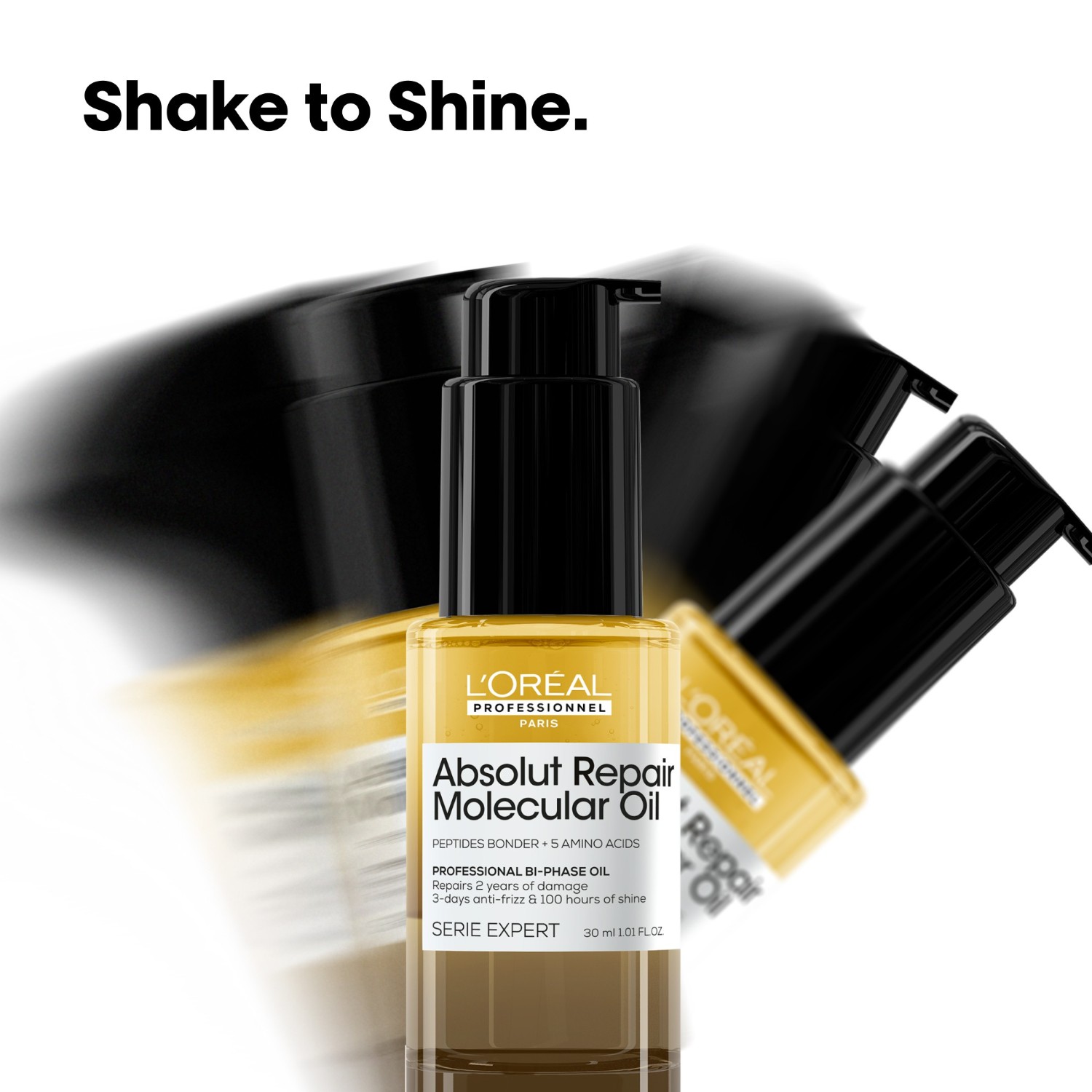 Масло для волос serie expert absolut repair molecular bi-phase oil L Oreal Professionnel Paris, объем 30 мл — фото 4