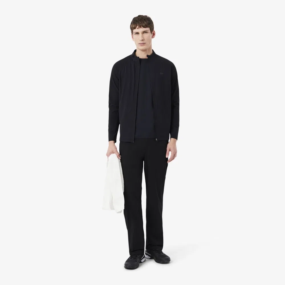Мужская премиальная базовая футболка с коротким рукавом чёрная от Lacoste — фото 4