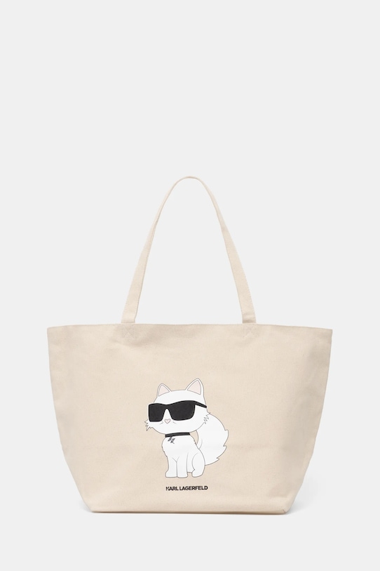 

Хлопковая сумка Karl Lagerfeld, бежевый