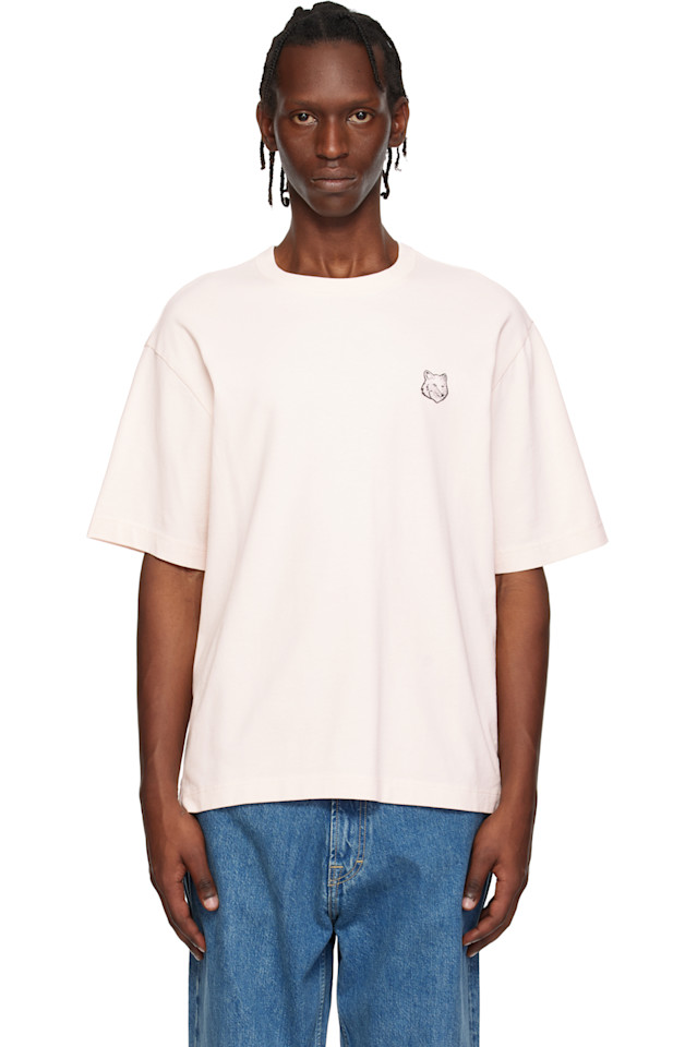 

Maison Kitsuné Футболка большого размера с изображением головы розовой лисы