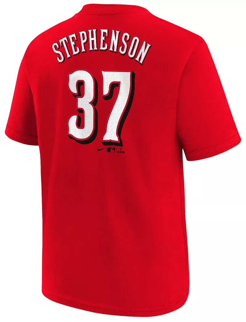Красная домашняя футболка Nike Youth Cincinnati Reds Tyler Stephenson #37 — фото 3