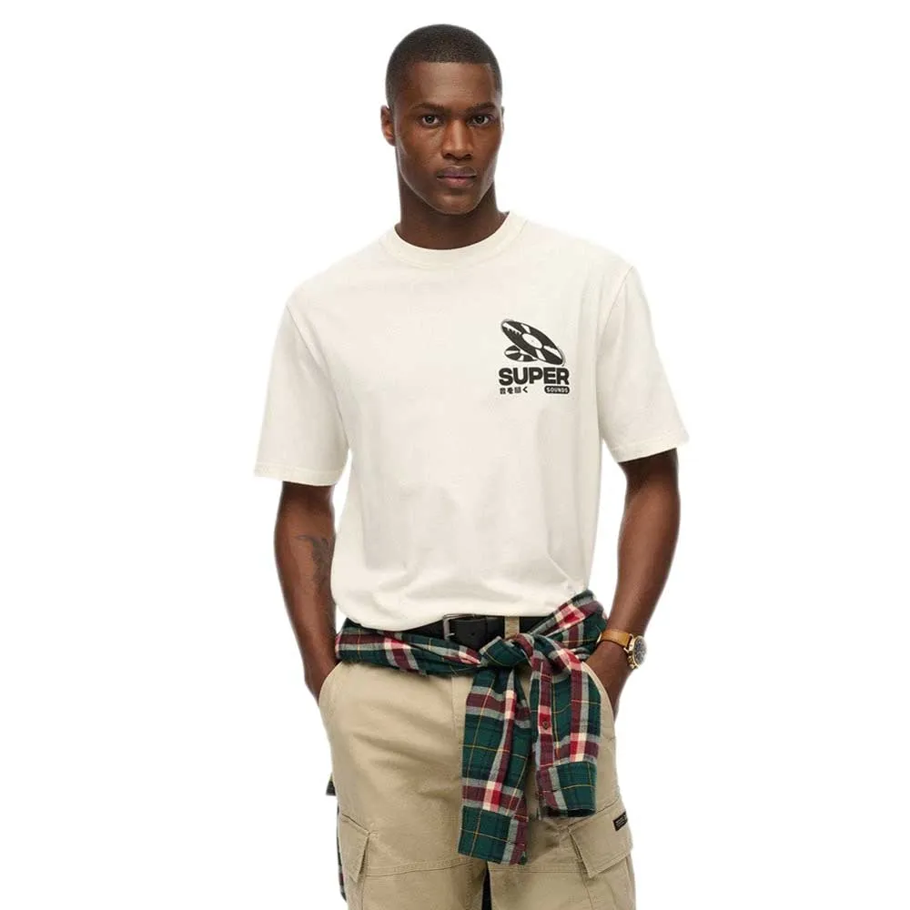 

Футболка с коротким рукавом Superdry Record Label Oversize, бежевый