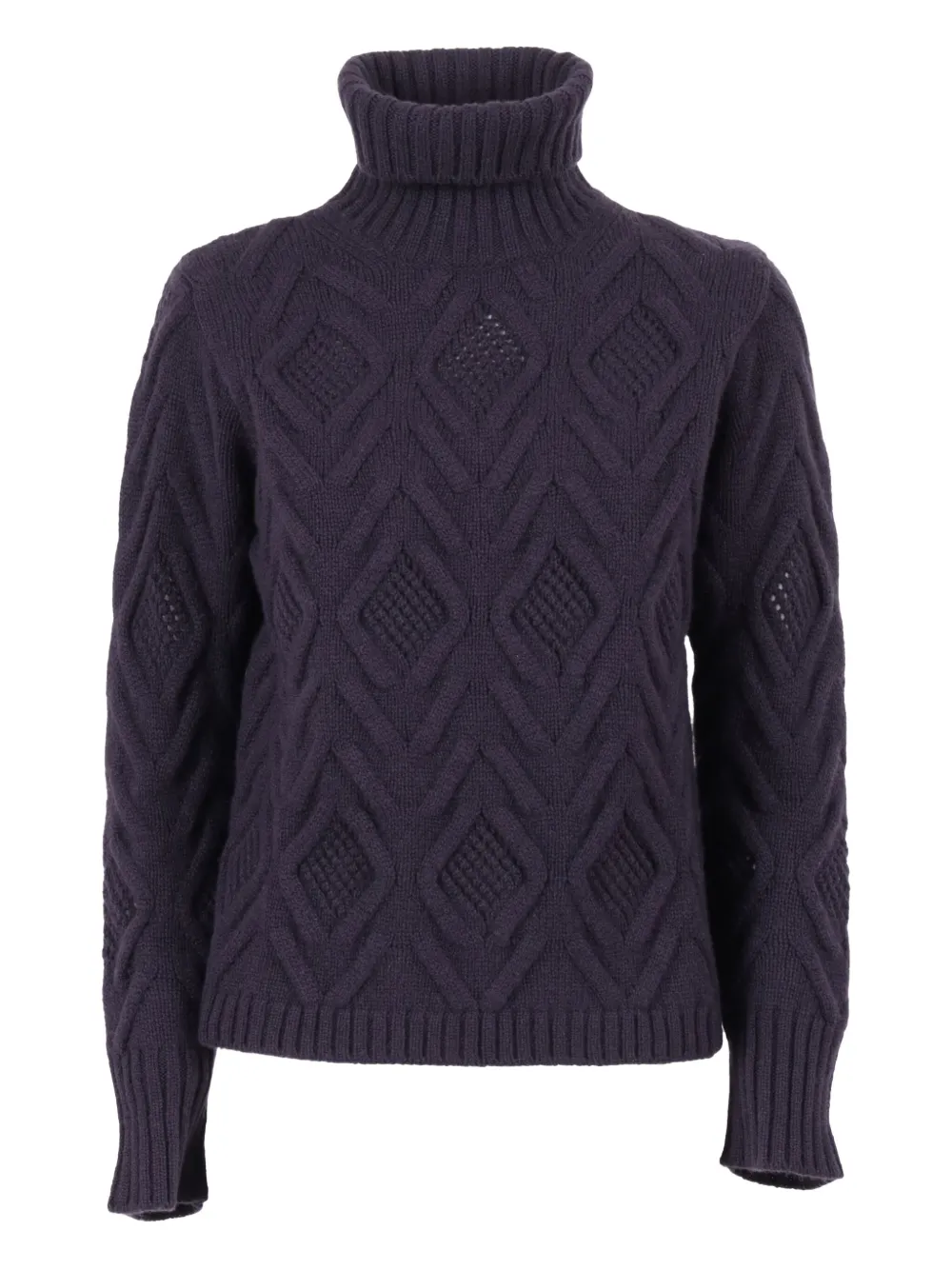 

Свитер с воротником-стойкой и ромбовидным узором Kangra, синий