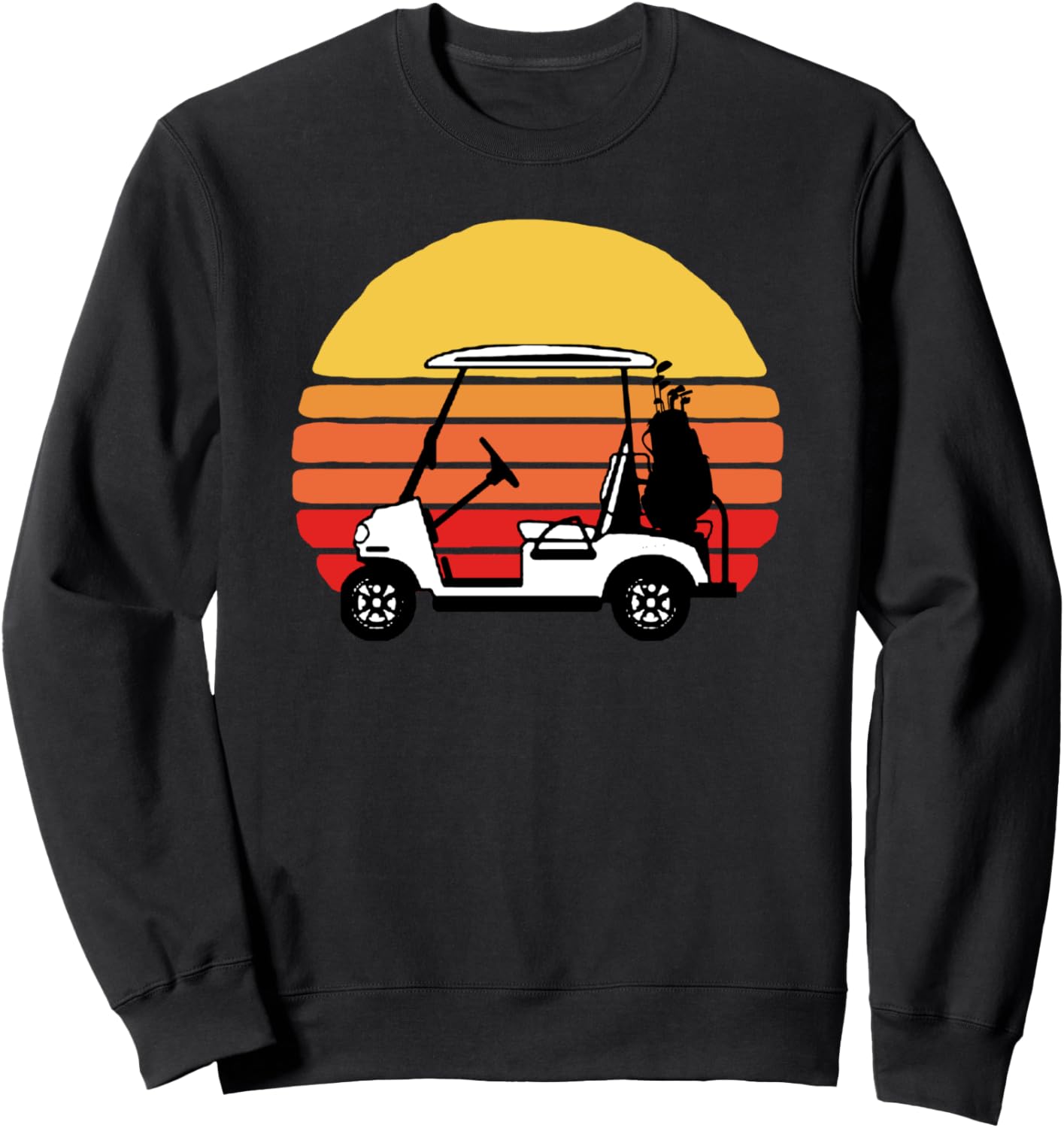 

Забавная толстовка с винтажным ретро-принтом гольф-кара в стиле 80-х: закат, гольфист The Robot Ranger - Fun Apparel & Gifts, черный