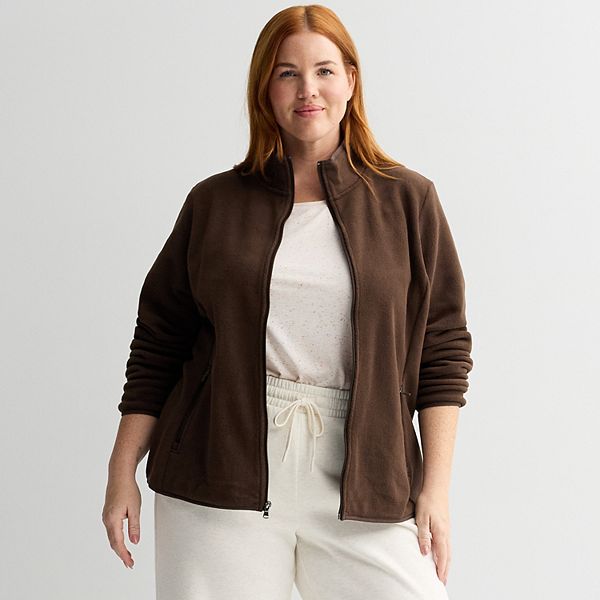 

Плюс сайз куртка на молнии из микрофлиса Tek Gear, Birk Brown