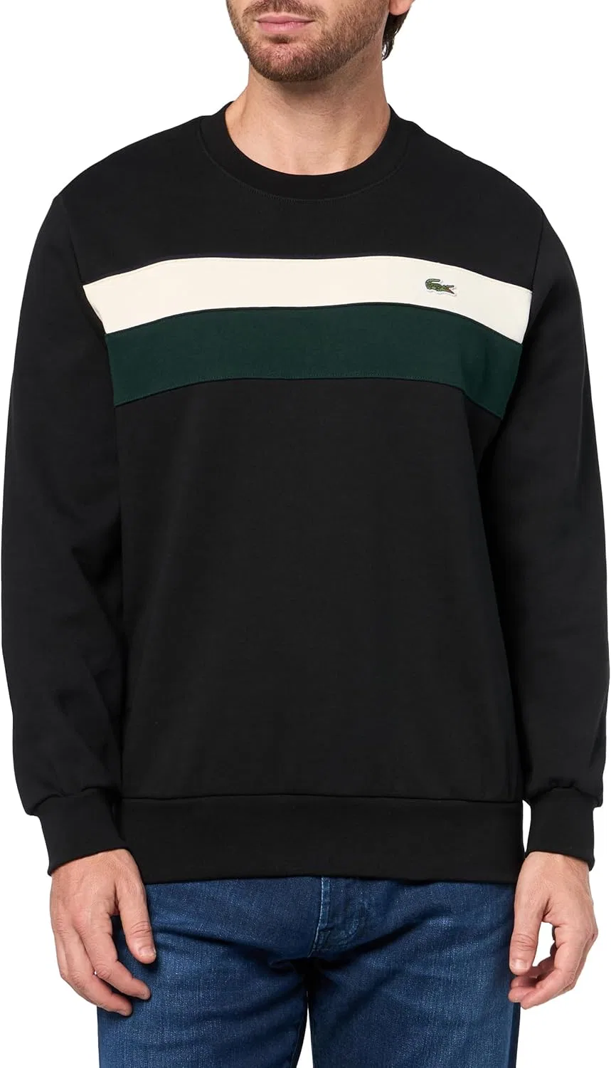 Толстовка мужская Lacoste с цветными блоками, флисовая, хлопковая