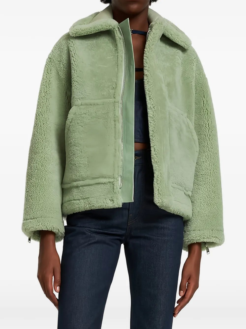 Дубленка Le Manteau Pastre Jacquemus, зеленый — фото 2