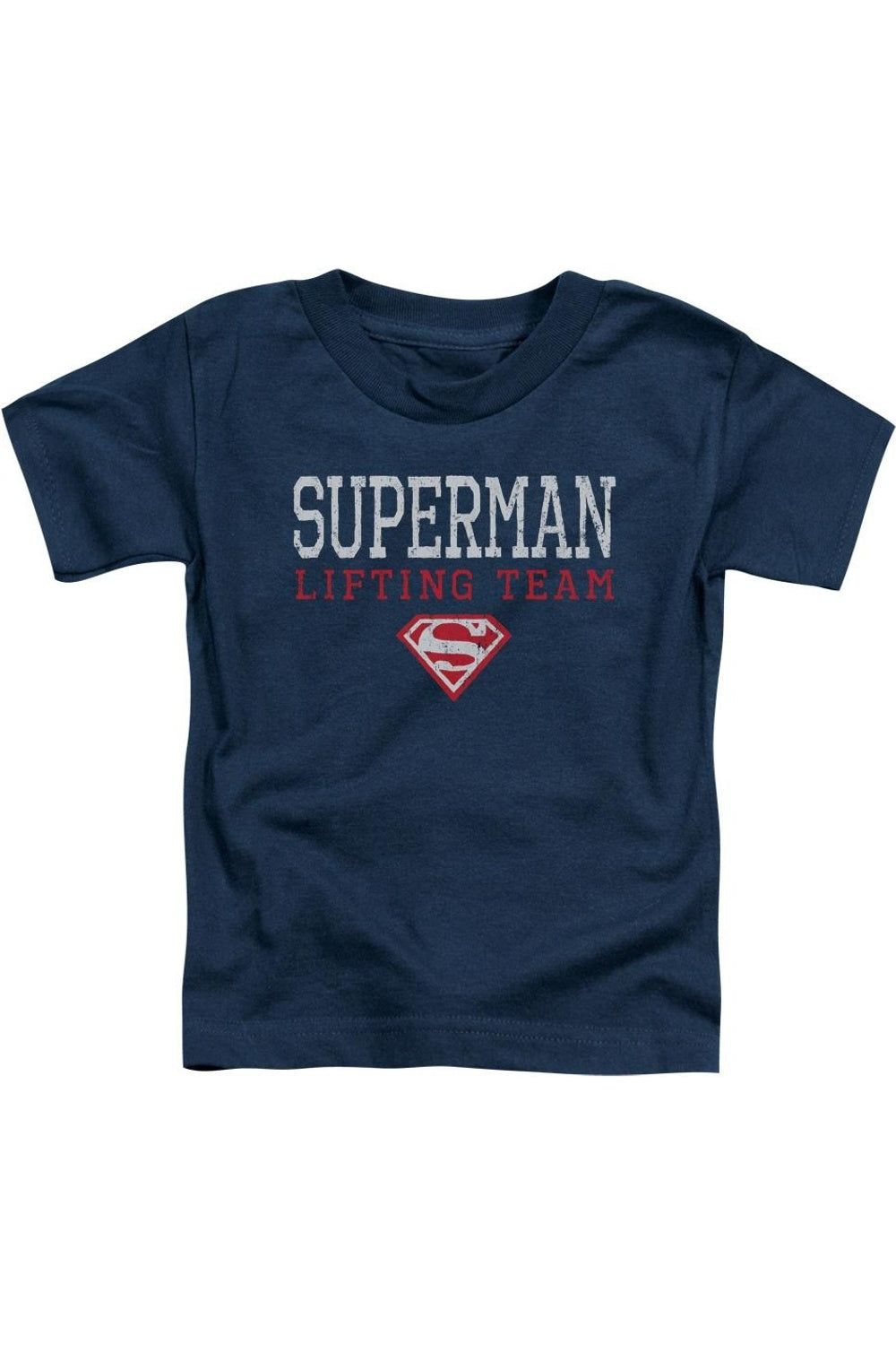 

Футболка с коротким рукавом для малышей "Супермен поднимает команду" Gildan, темно-синий
