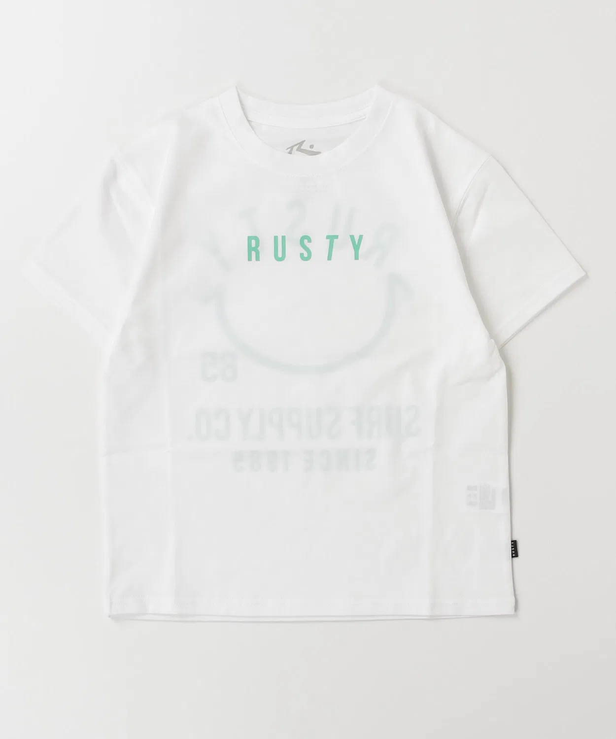 Рашгард детский RUSTY с логотипом и улыбающимся лицом, белый