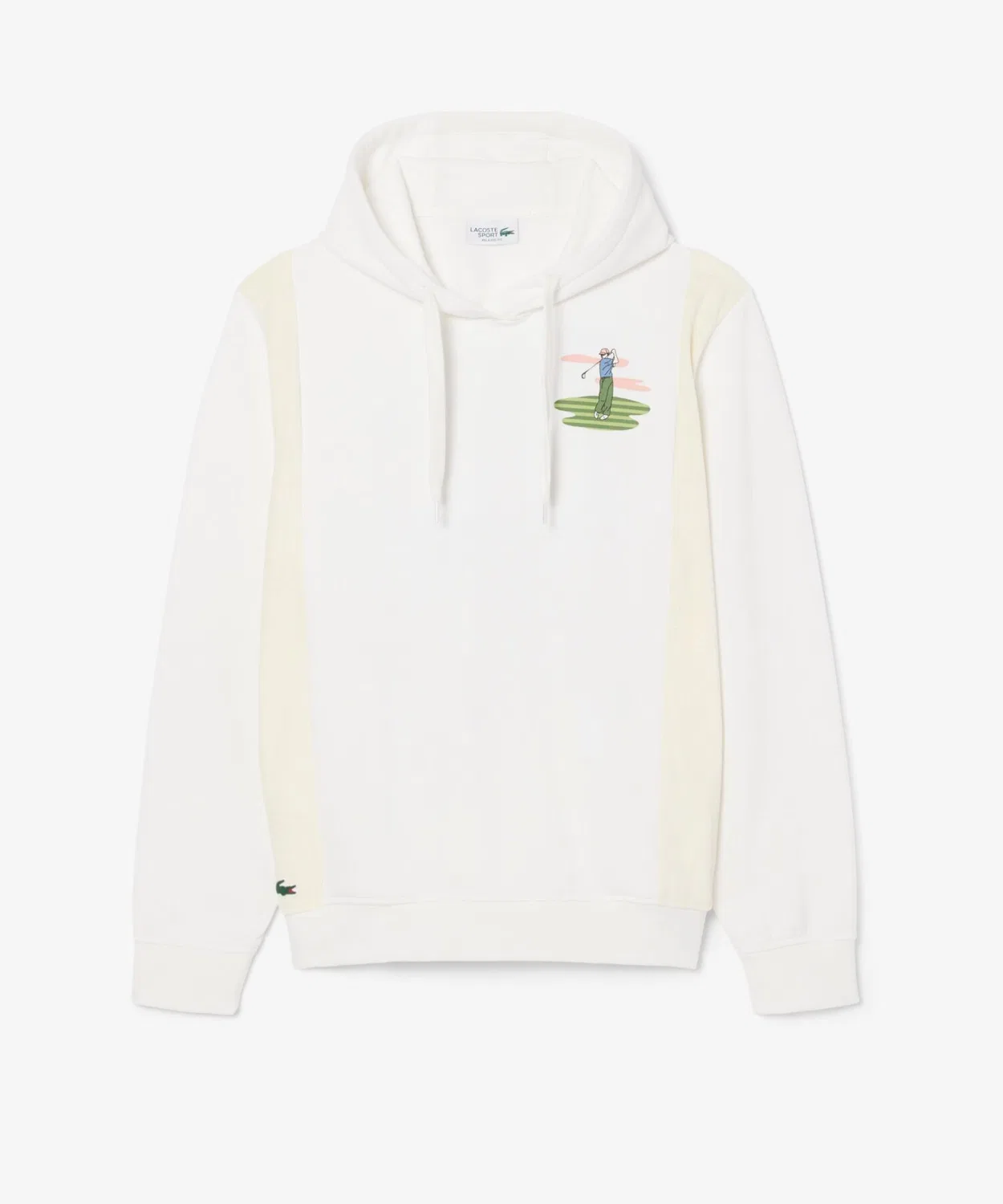 Свитшот-худи Lacoste Golf Флисовый принт, белый — фото 4