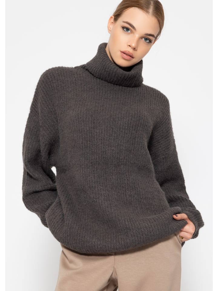 

Пуловер SASSYCLASSY Oversize Rollkragenpullover, серый