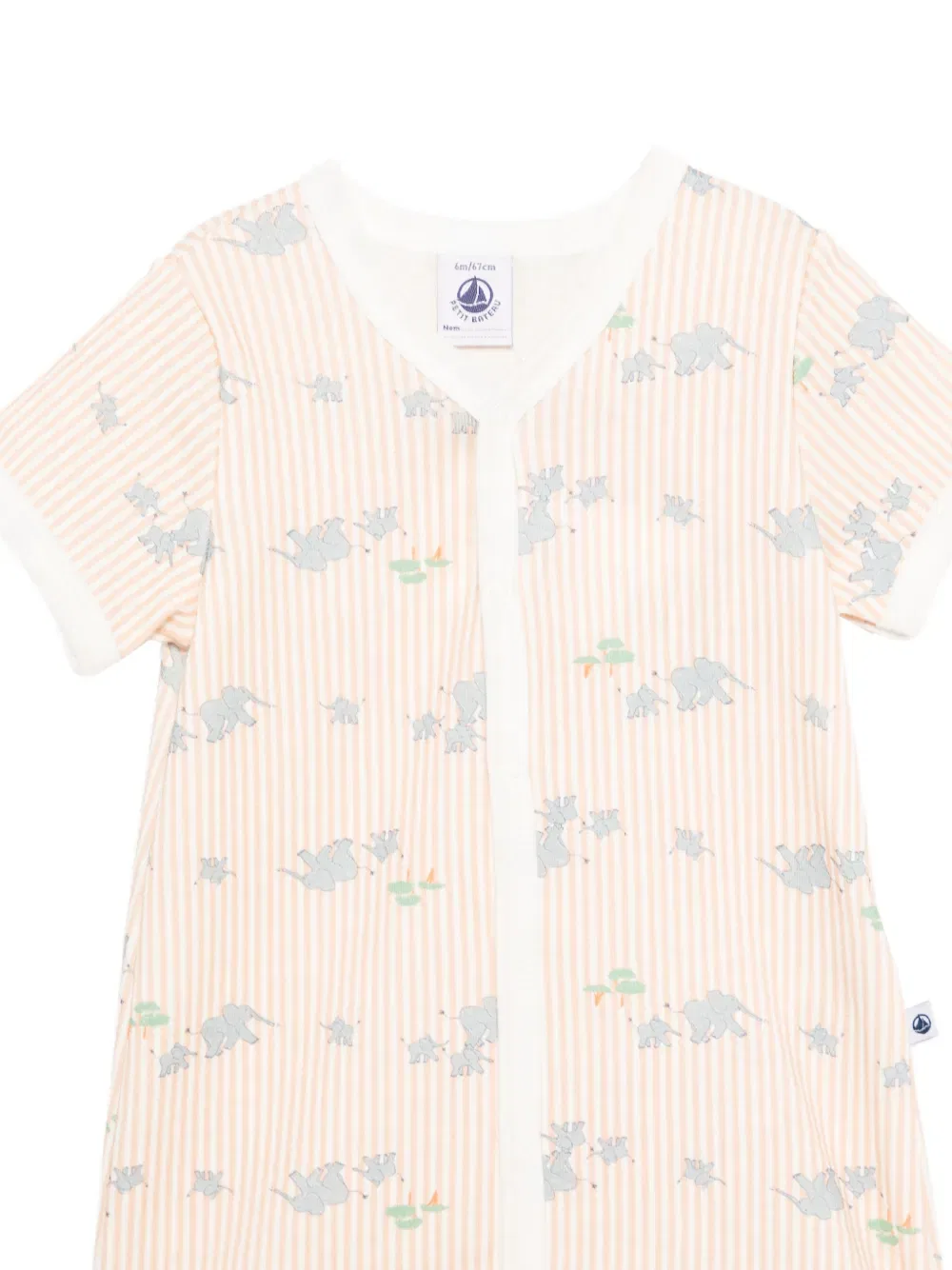 Полосатый комбинезон Petit Bateau, оранжевый — фото 3