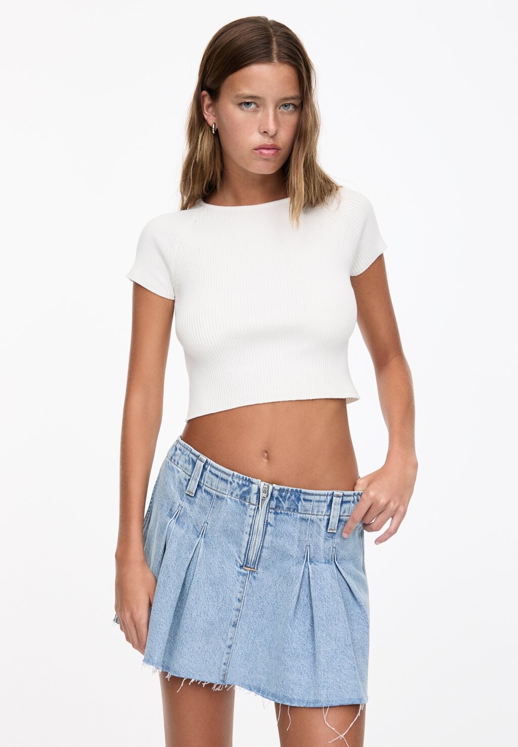 

Юбка А-силуэта BOX PULL&BEAR, цвет Stone Blue Denim