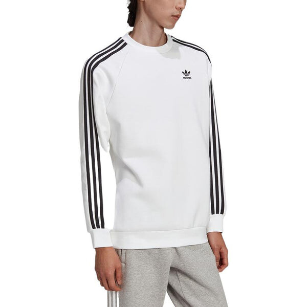 Рубашка оригиналы adicolor классика 3 полоски толстовка экипажа Adidas, белый — фото 4