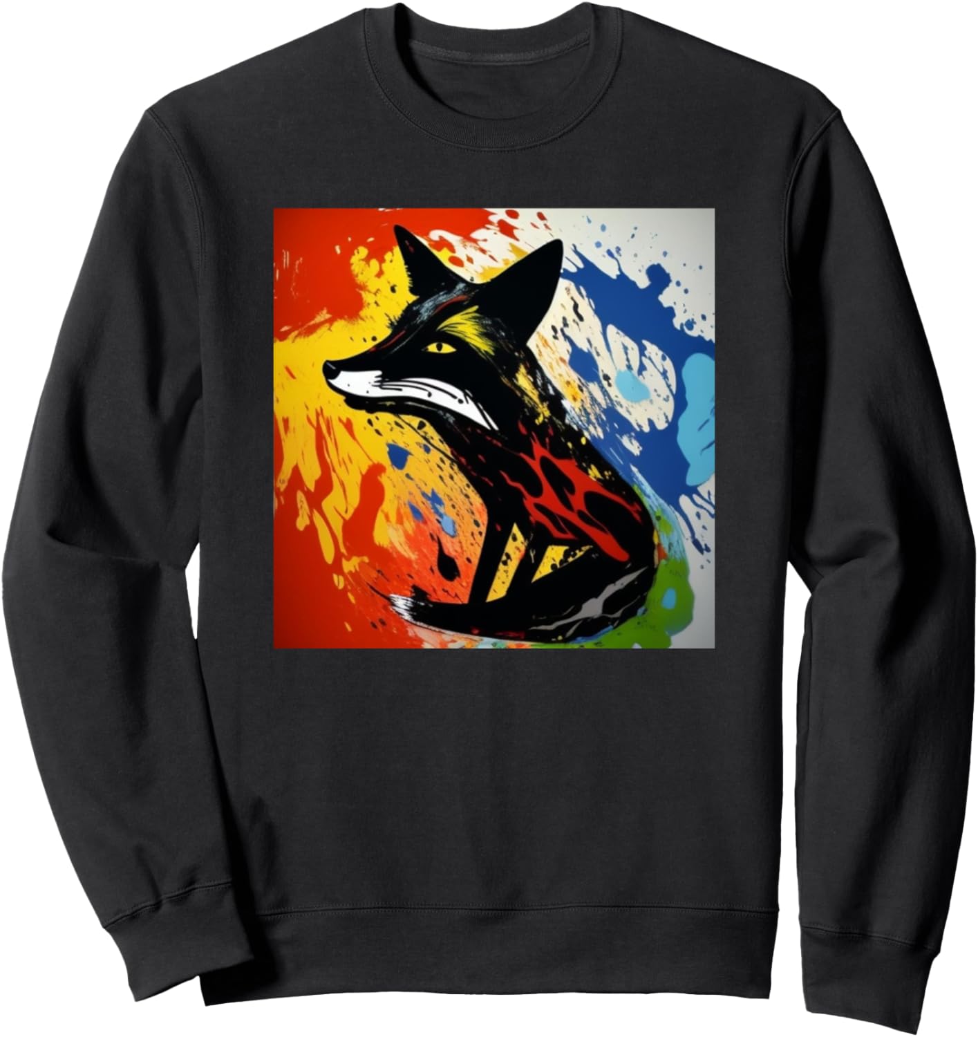 

Толстовка с красочным силуэтом лисы для любителей лис Foxes | Sly Animals Women Girls Kids Men Boys Gift, черный