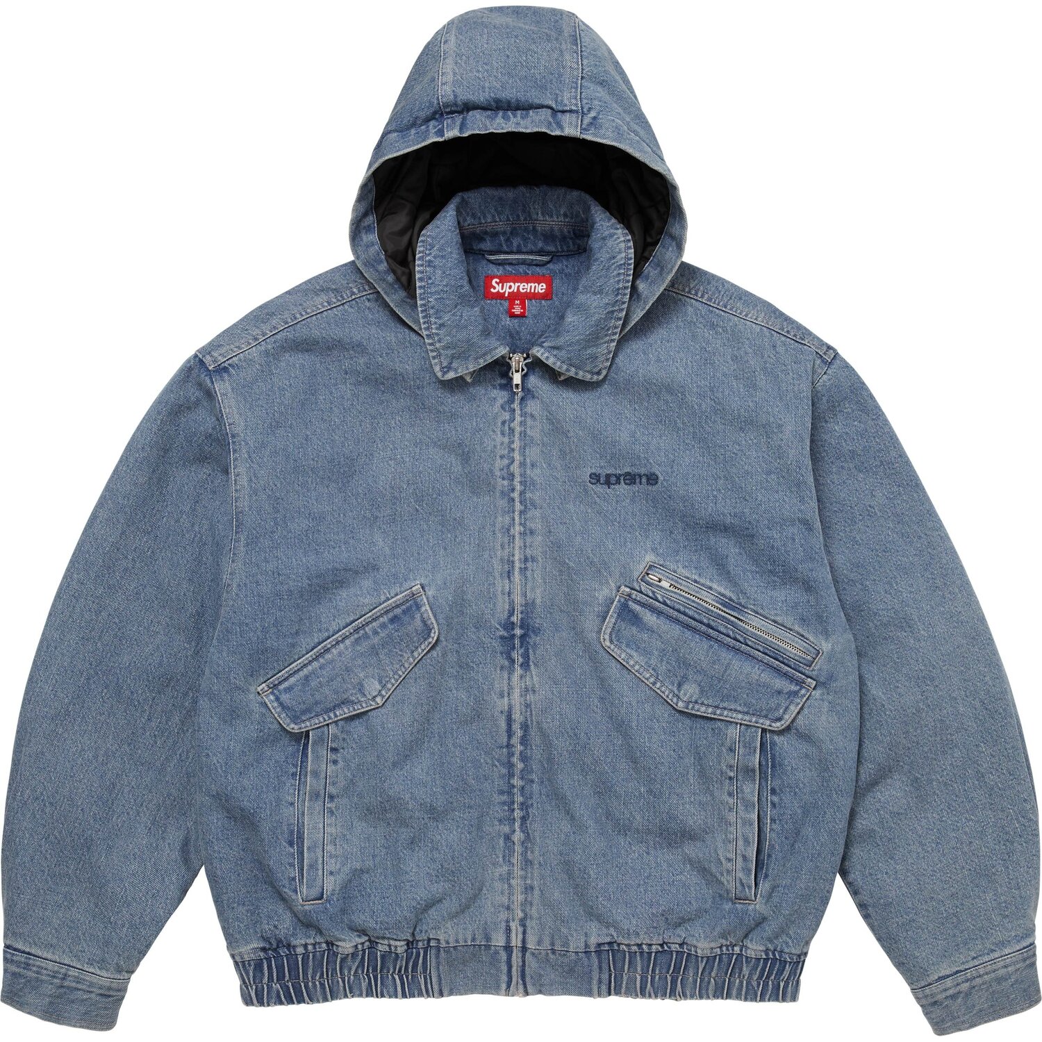 

Supreme Кожаная утилитарная куртка с воротником FW24, Denim Blue/Denim