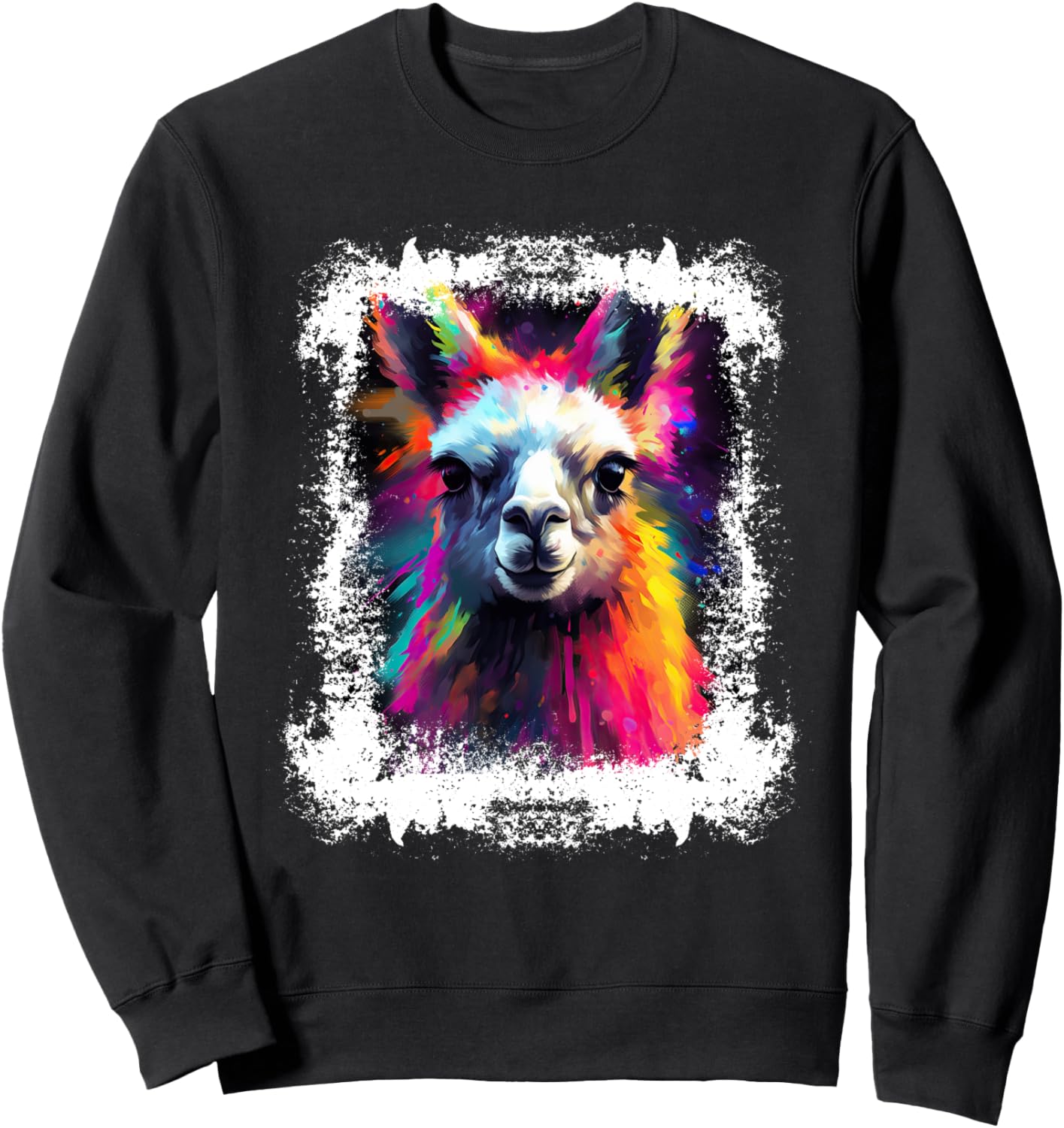 

Толстовка с изображением милой ламы и портретом альпаки, выполненным маслом Oil Print Animals, черный