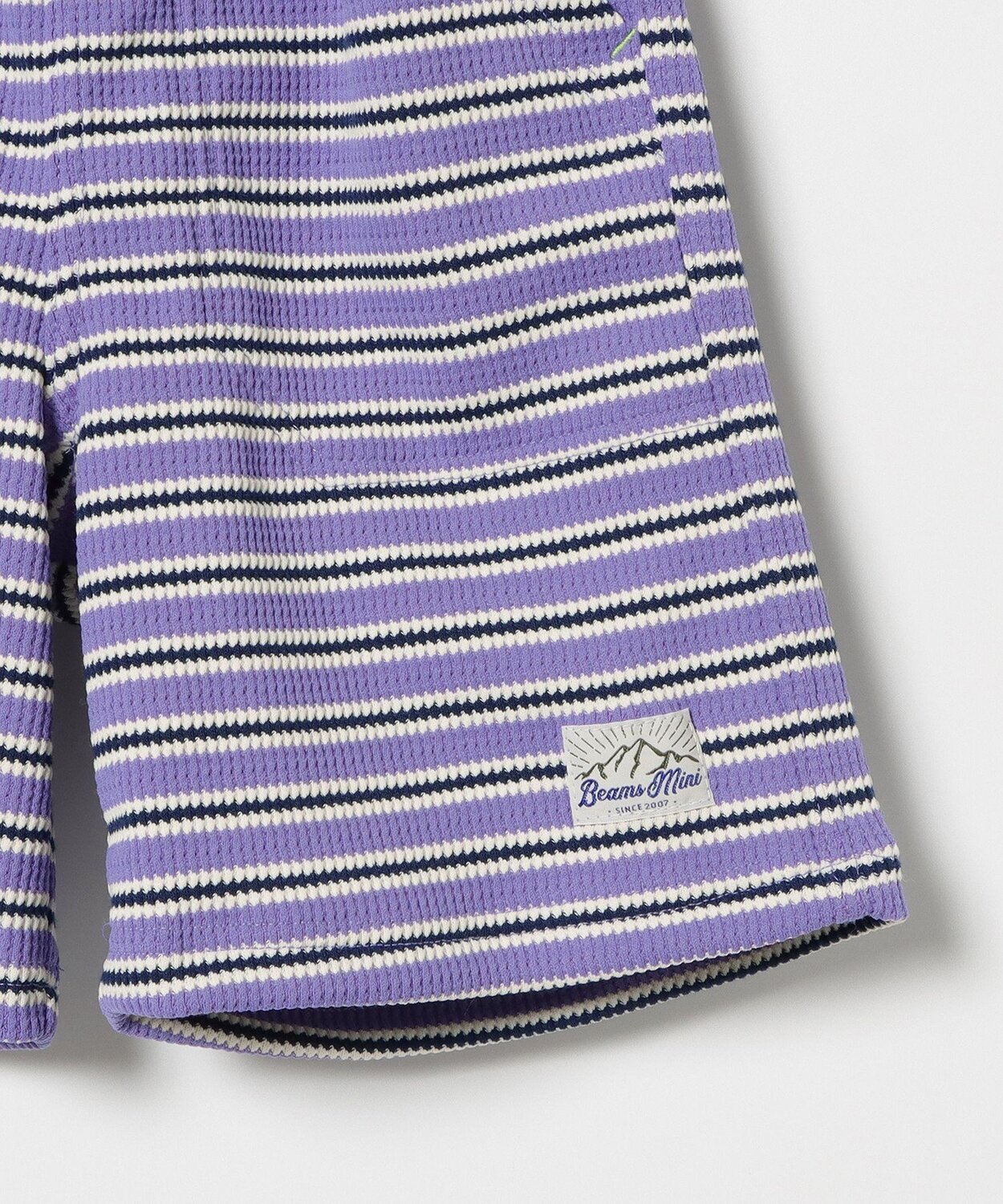 Мини-шорты BEAMS / полосатые вафельные шорты (90–150 см) BEAMS mini, PURPLE