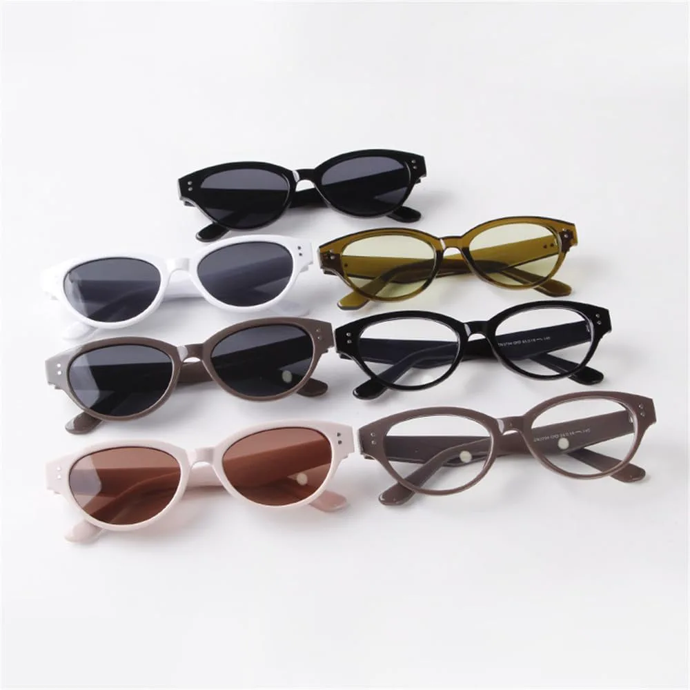 

Модные ретро-солнцезащитные очки «кошачий глаз» для женщин, с заклепками, в маленькой оправе, винтажные дорожные солнцезащитные очки UV400 для мужчин UJNHGQ, C4